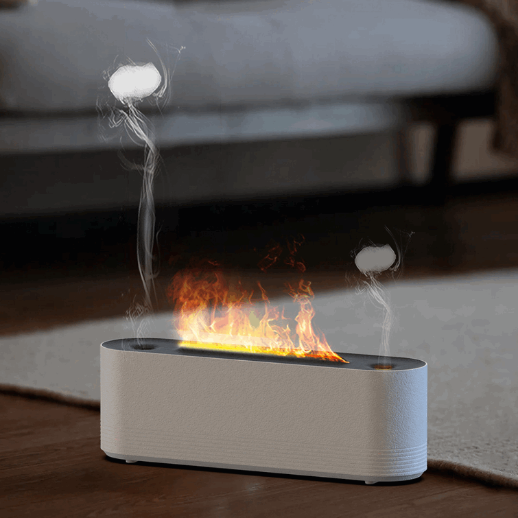 Aroma diffuser med LED-belysning for Eteriske Oljer -Flamme Luftfukter - Trendyglobal 