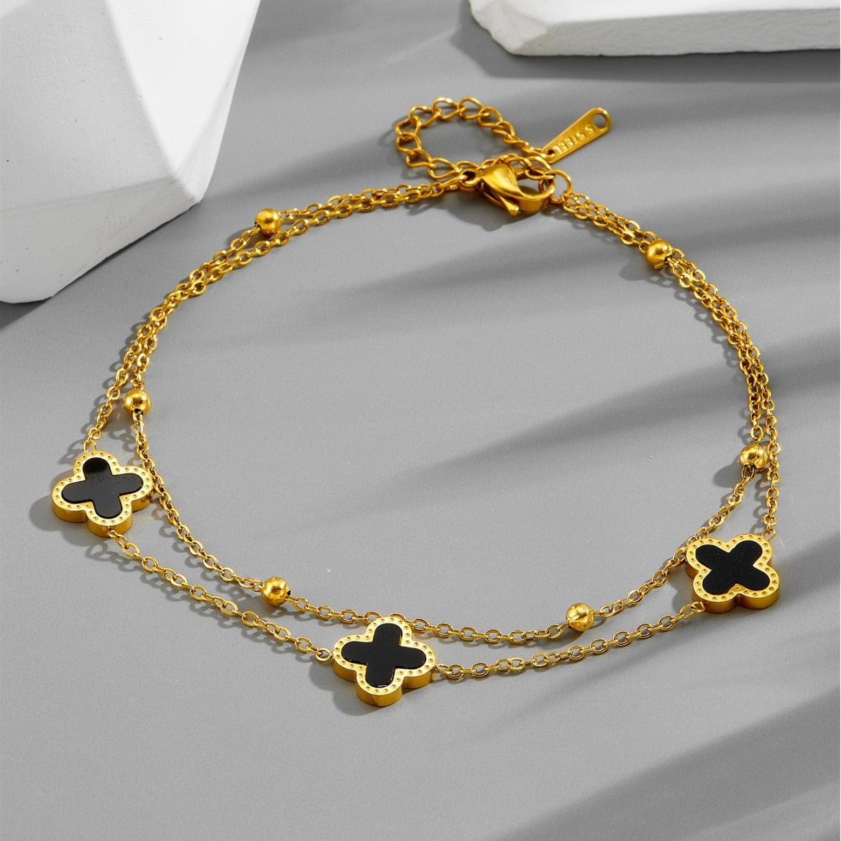 Armbånd Dame 18K Gullbelagt - Luksus Utsøkt Firkløver Design