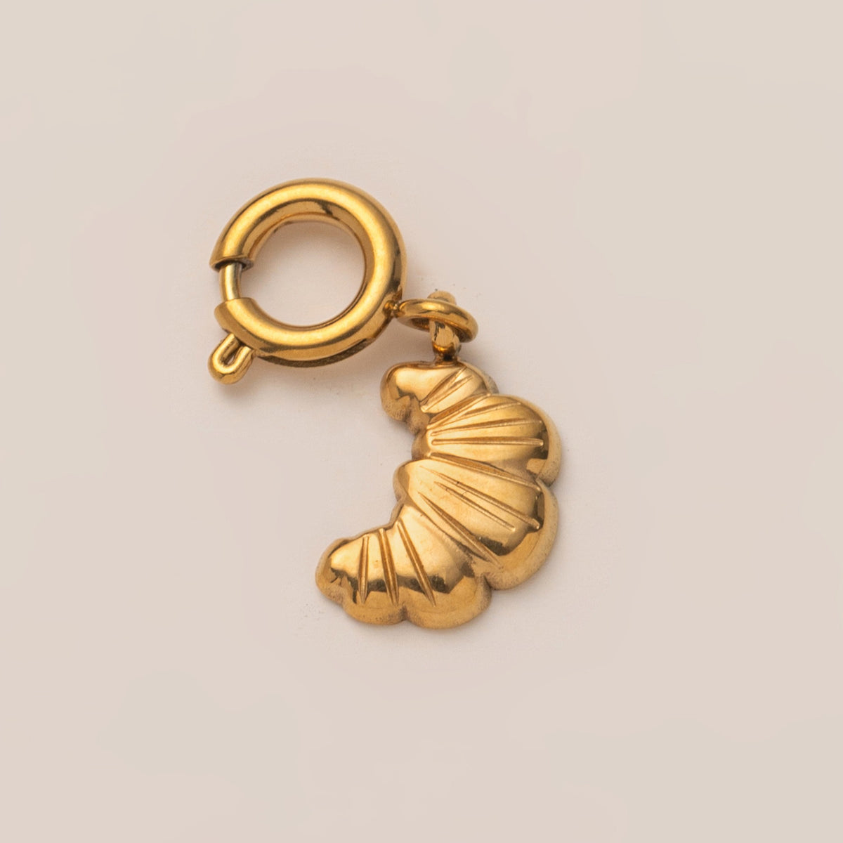 18K Gull Halskjede med Zirkonia Anheng - Elegant Smykke Croissant Pendant