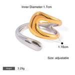 Smykkesett Dame 18K gullbelagt - Hjerte Gull og Sølv Matching Design Halskjede Armbånd Ring Øredobber Style D-Ring-05
