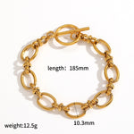 18K Gullbelagt Halskjede med Vakuumbelegg - Minimalistisk Anheng Bracelet C