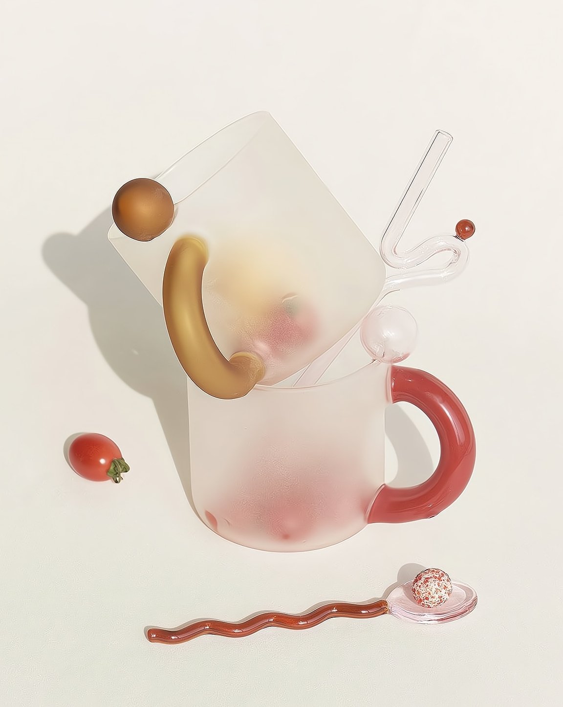 Candy Mug - Handblown Whimsical Dopamine Coffee Tea Cup