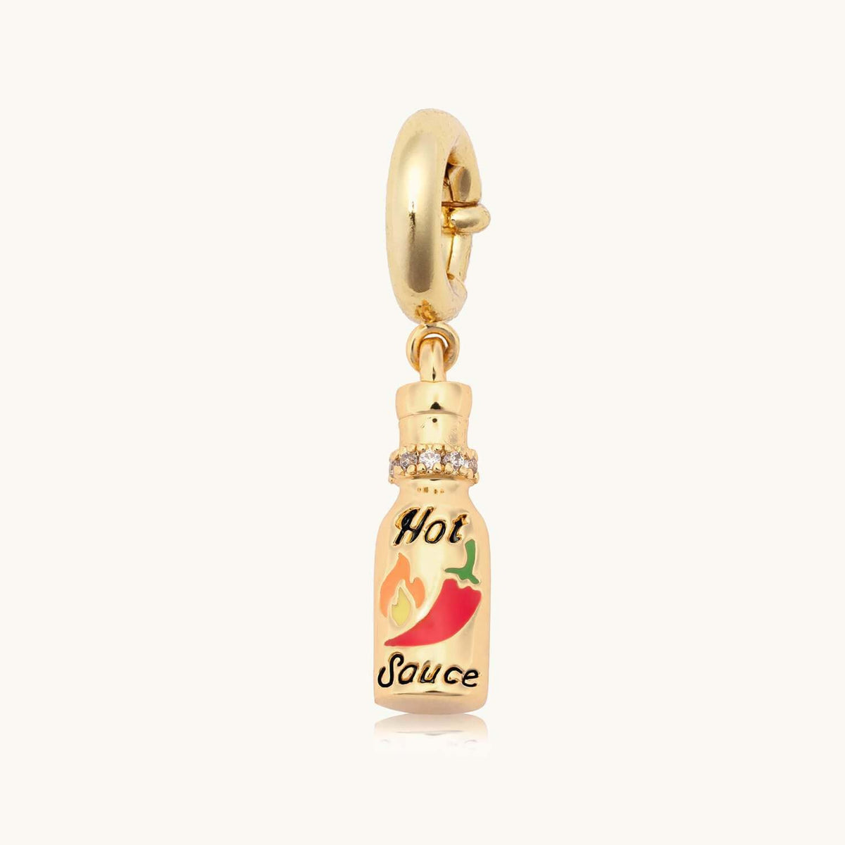 18K Gull Halskjede med Zirkonia Anheng - Elegant Smykke Hot Sauce Pendant