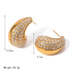 Øredobber Dame 18K gullbelagt- Tåreform Halv Diamant Design Lett Luksus