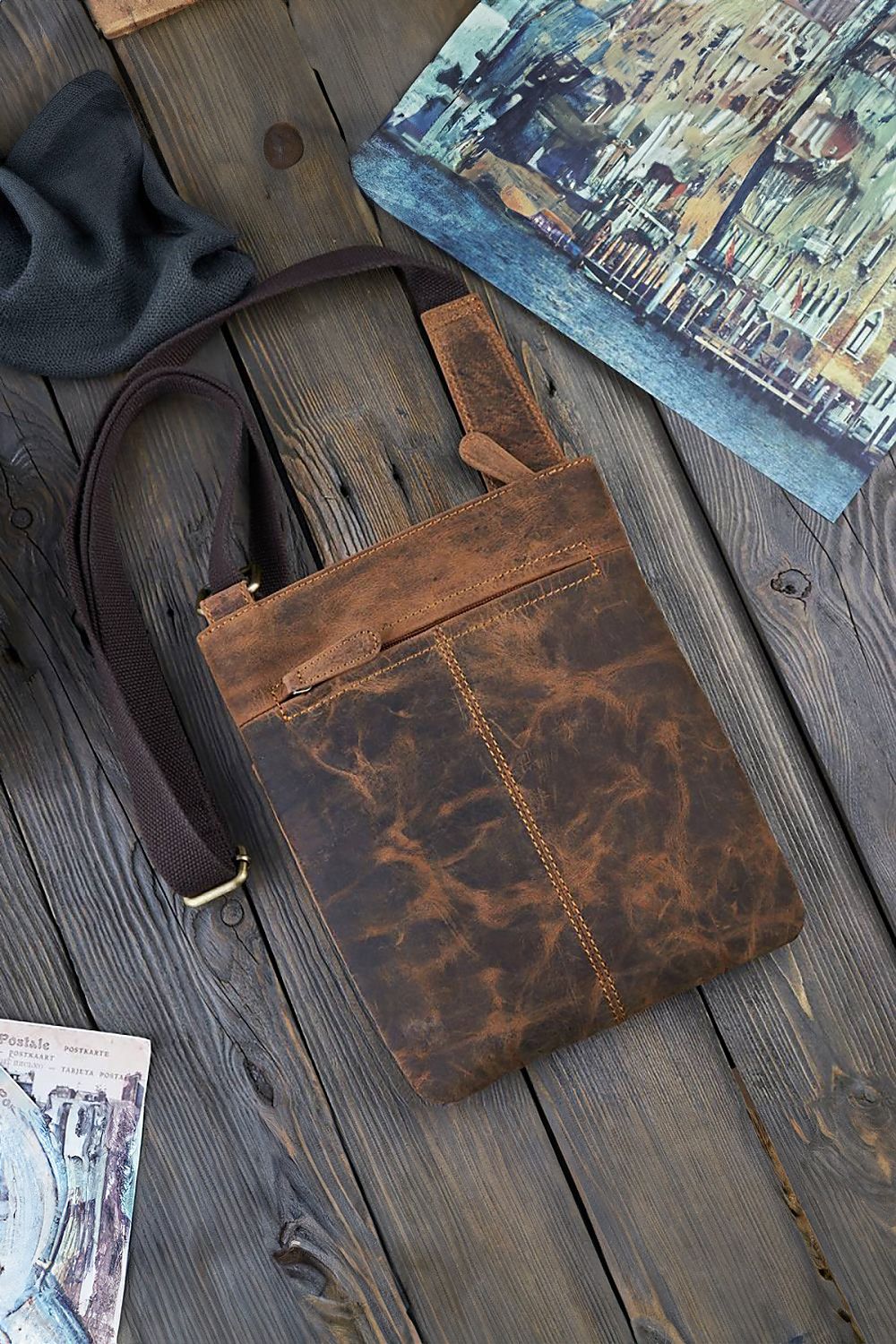 Natural leather bag model 191539 Galanter - Trendyglobal 