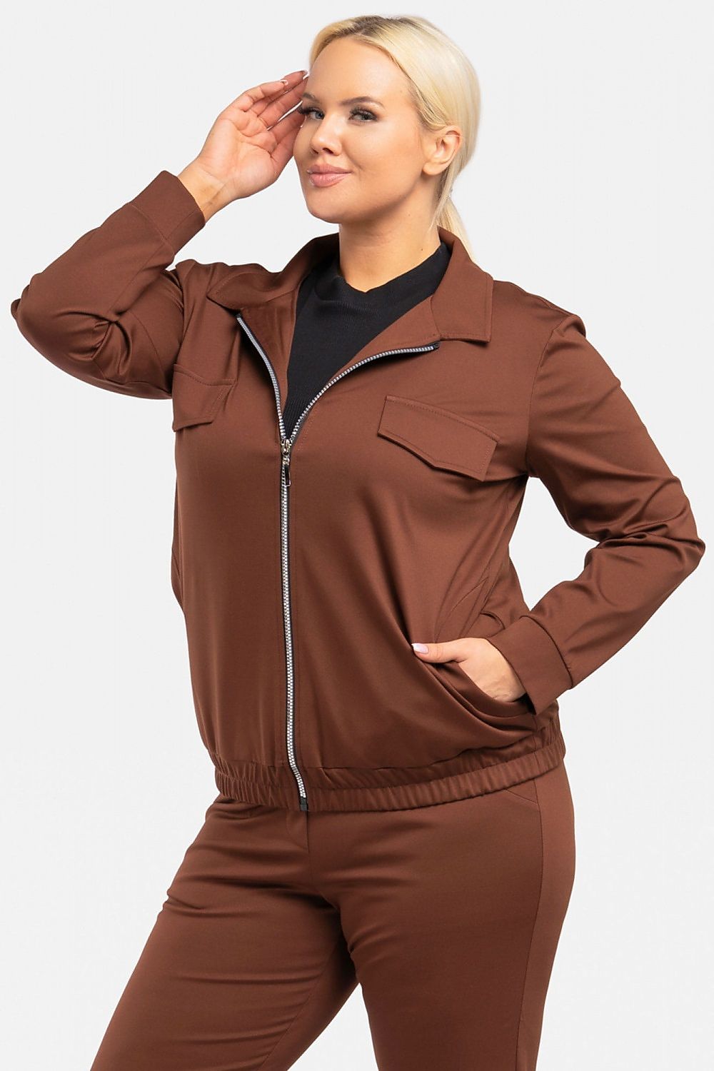 Plus size sweatshirt model 193913 Karko - Trendyglobal 