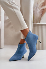 Heel boots model 199856 Step in style - blue / 36