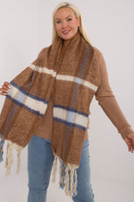 Shawl model 200289 AT - brown / one-size-fits-all