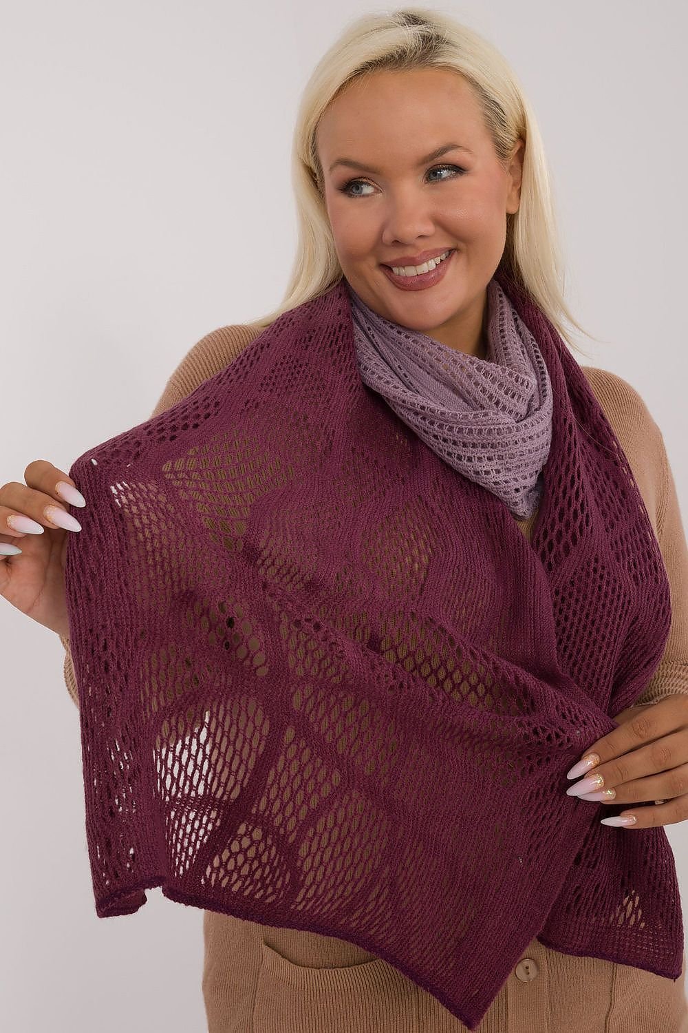 Shawl model 200860 AT - violet / one-size-fits-all