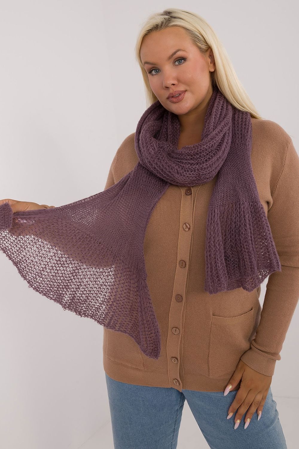 Shawl model 200976 AT - violet / one-size-fits-all