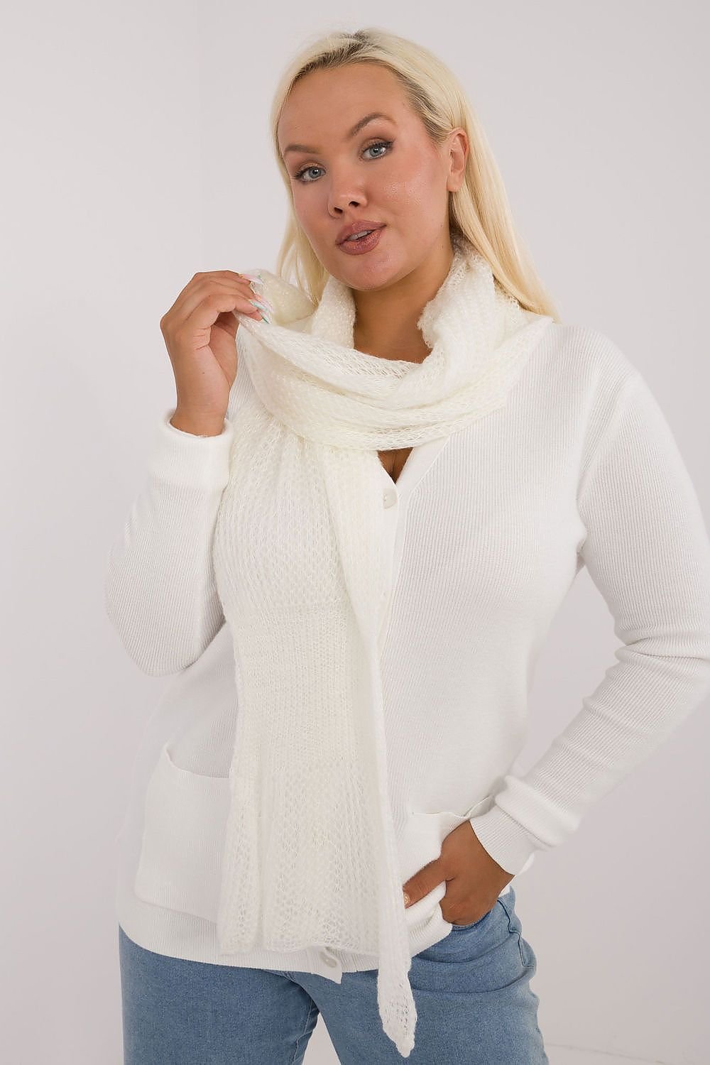 Shawl model 200976 AT - beige 2 / one-size-fits-all