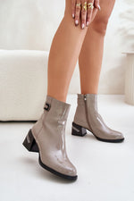 Heel boots model 201018 Step in style - grey / 36