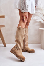 Thigh-Hight Boots model 201315 Step in style - beige / 36