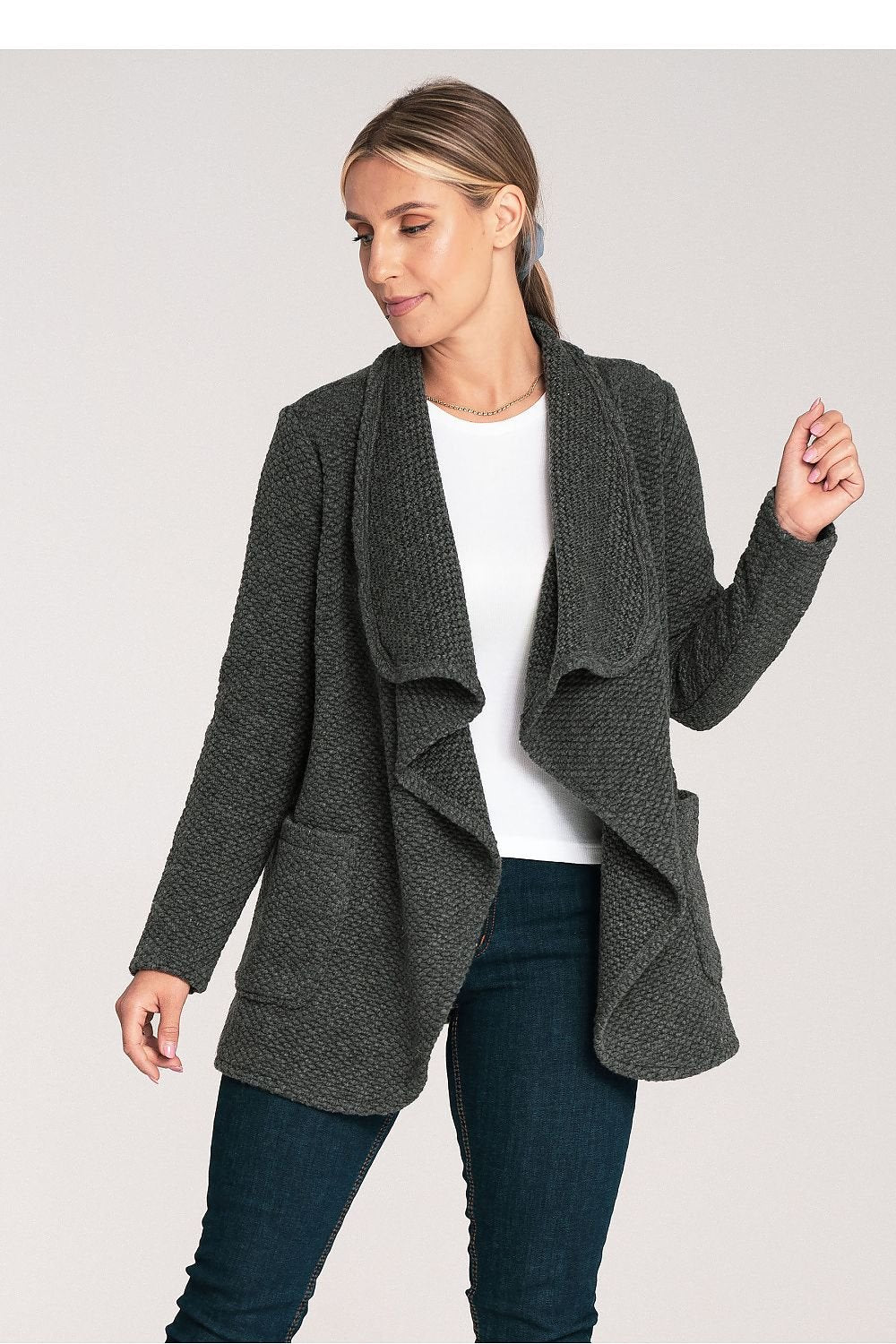 Cardigan model 201436 Figl - grey / S