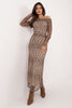 Elegant Off-Shoulder Dress with Leopard Pattern 202391 Italy Moda