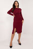 Elegant Dark Red Midi Dress 202417 Italy Moda