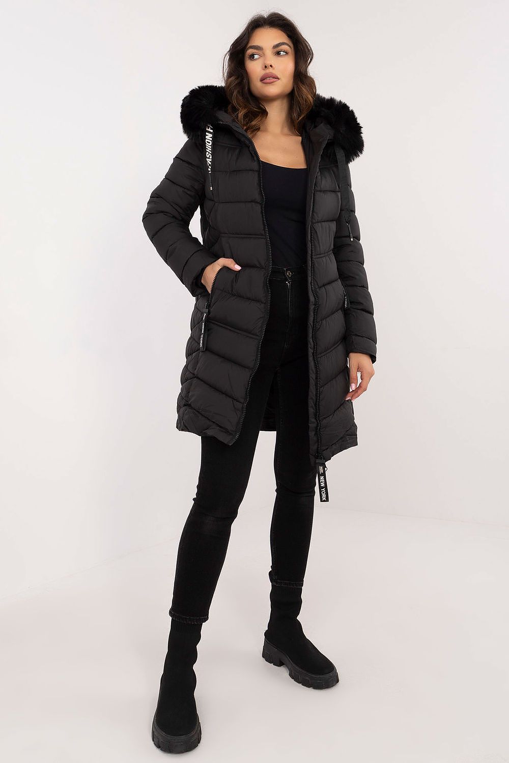 Jacket with Hood and Fur Collar 202558 Factory Price