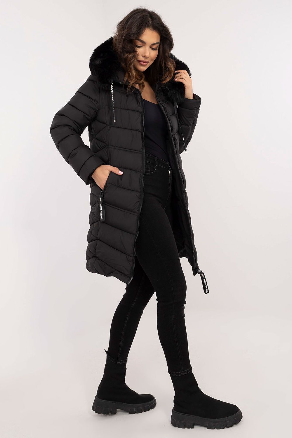 Jacket with Hood and Fur Collar 202558 Factory Price