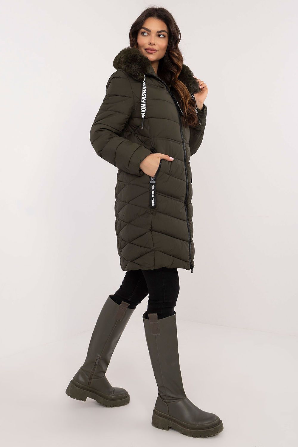 Jacket with Hood and Fur Collar 202558 Factory Price