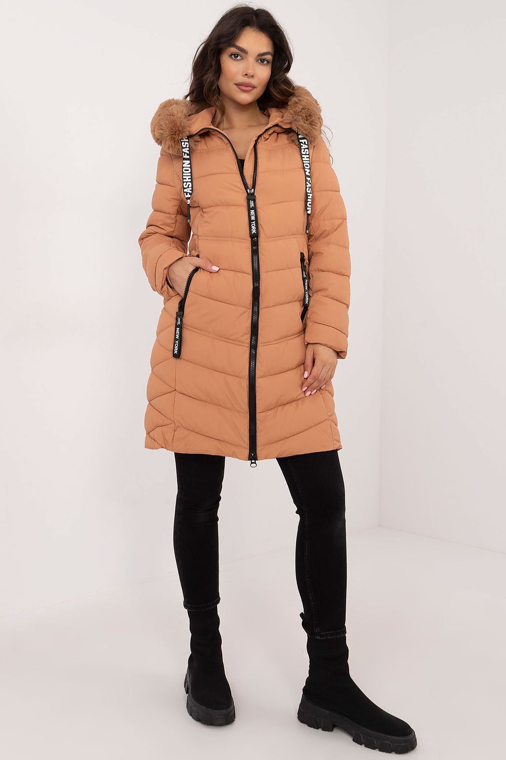 Jacket with Hood and Fur Collar 202558 Factory Price