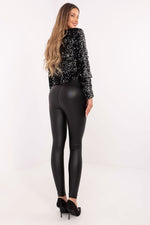 Imitert Skinn Tights Dame – Elegante Leggings for Hverdagsbruk - Leggings for Kvinner - NM