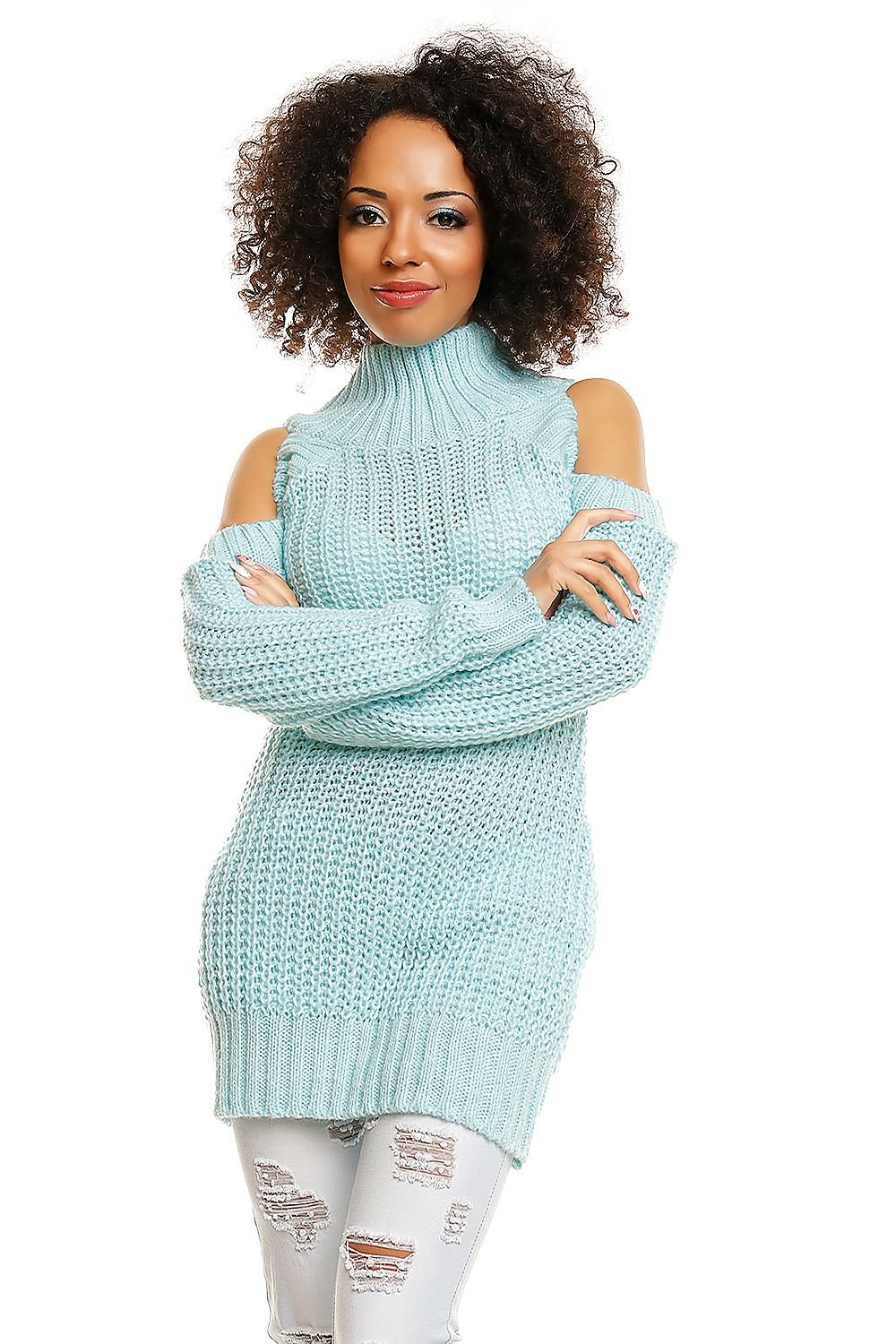 Hard-knitted jumper model 84347 PeeKaBoo - Trendyglobal 