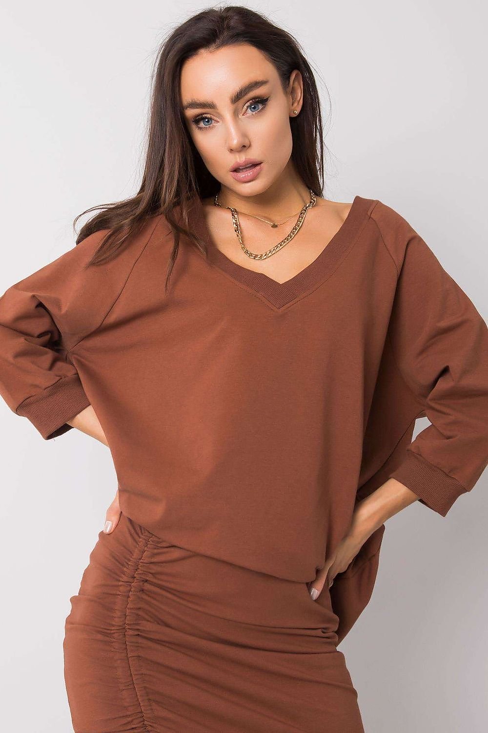 Sweatshirt model 169866 Rue Paris - brown 2 / L/XL