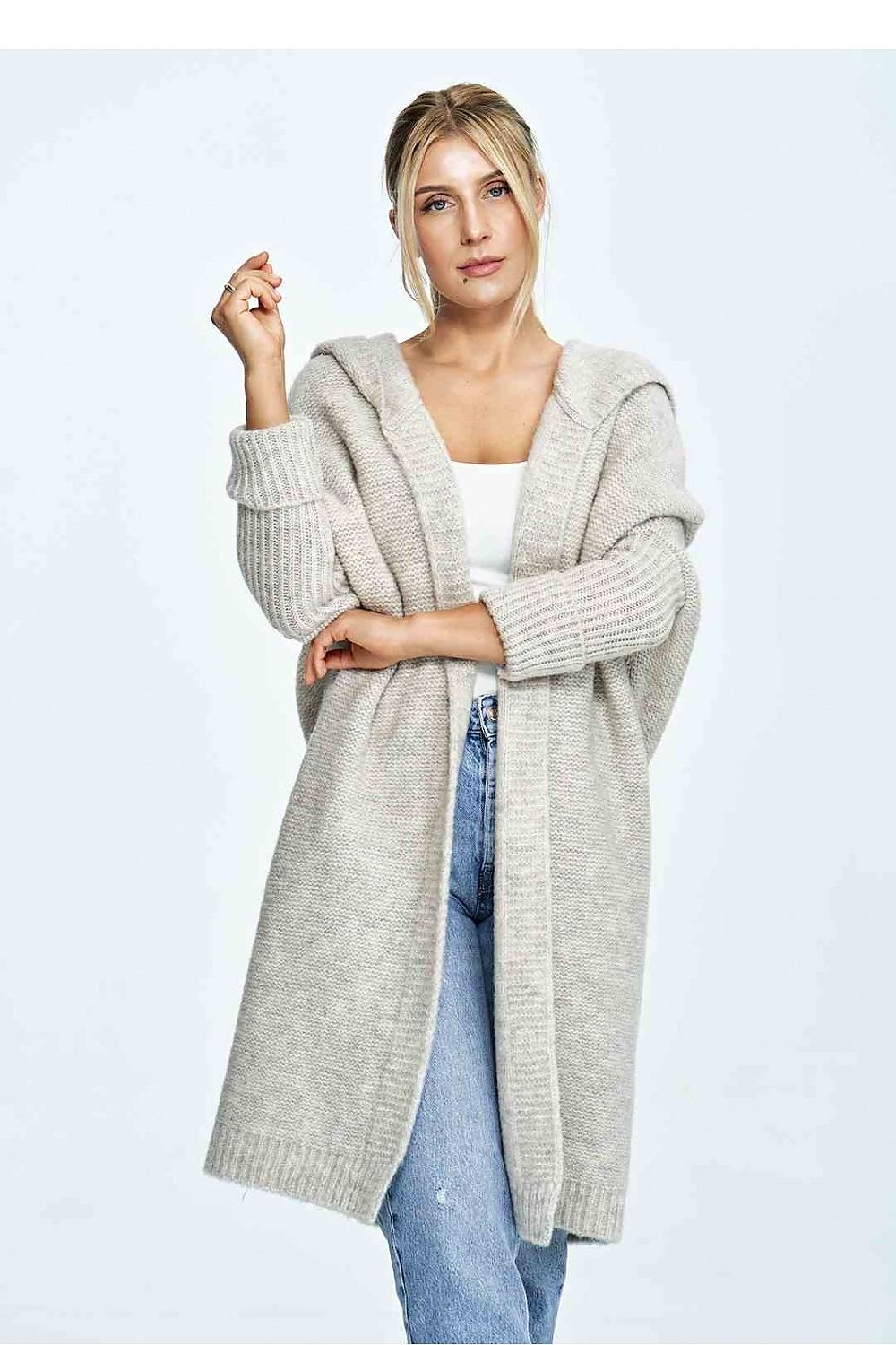 Cardigan model 172101 Figl - beige / one-size-fits-all