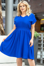 Plus size dress model 183387 Karko - blue / 38/40