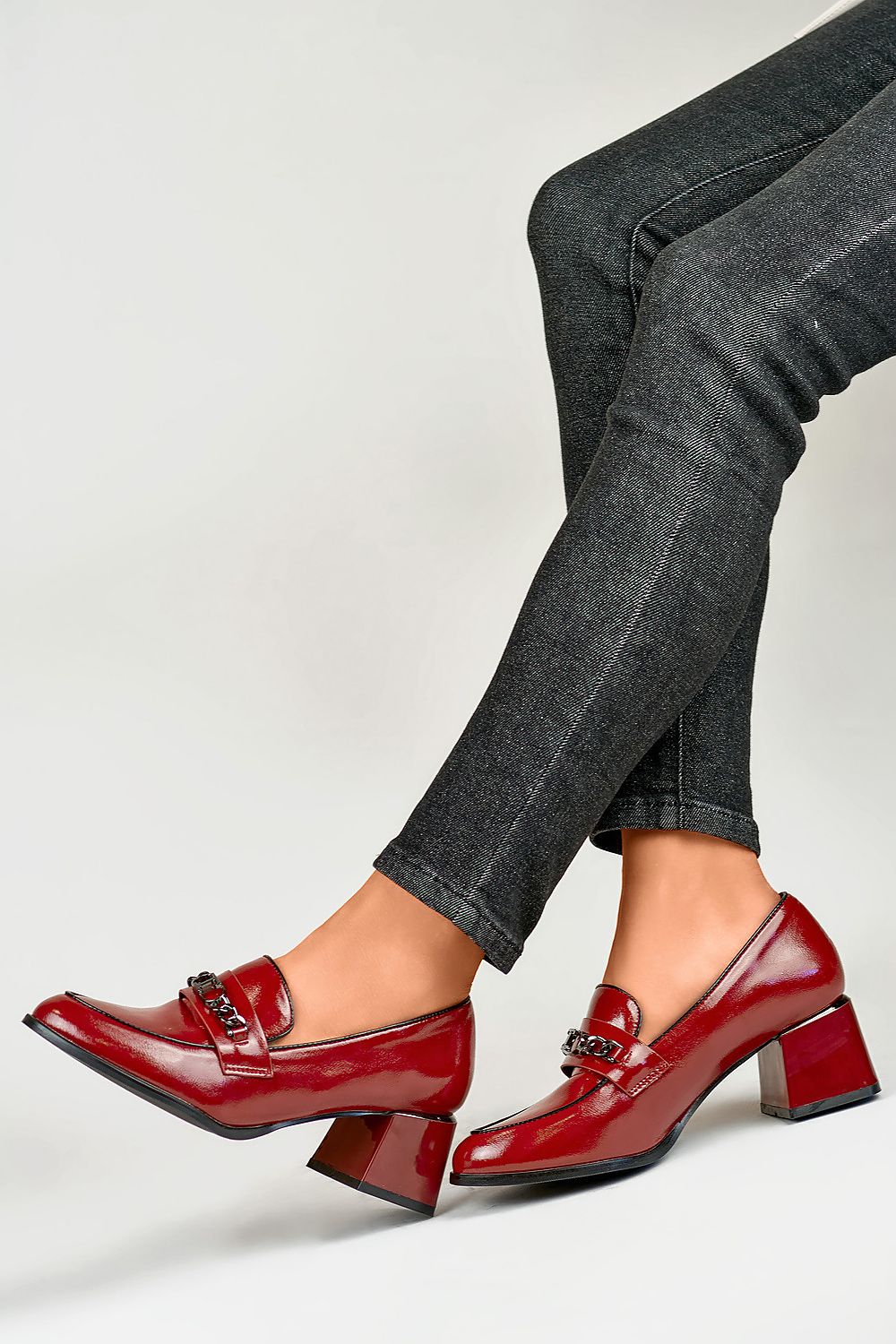 Heeled low shoes model 186507 PRIMO - red / 36