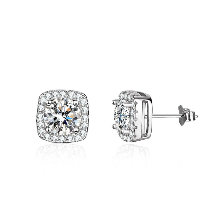 Øredobber Dame 925 Stølv - Moissanite Stud Design