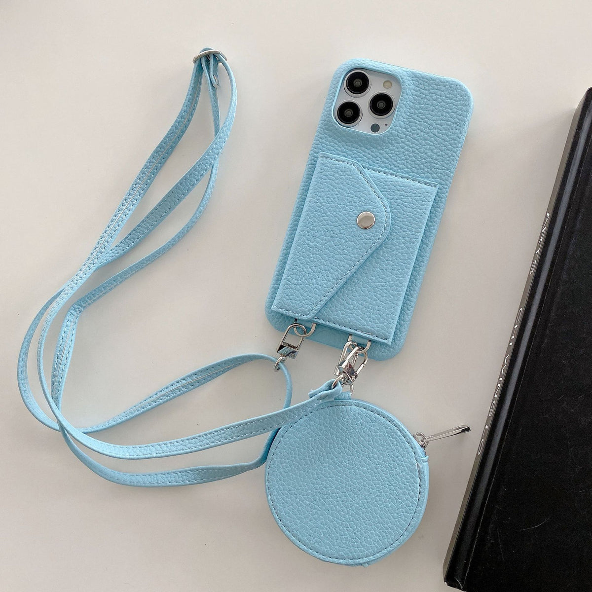 Crossbody iPhone Deksel med Kortholder - Blue / iPhone7