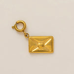 18K Gull Halskjede med Zirkonia Anheng - Elegant Smykke Love Letter Pendant