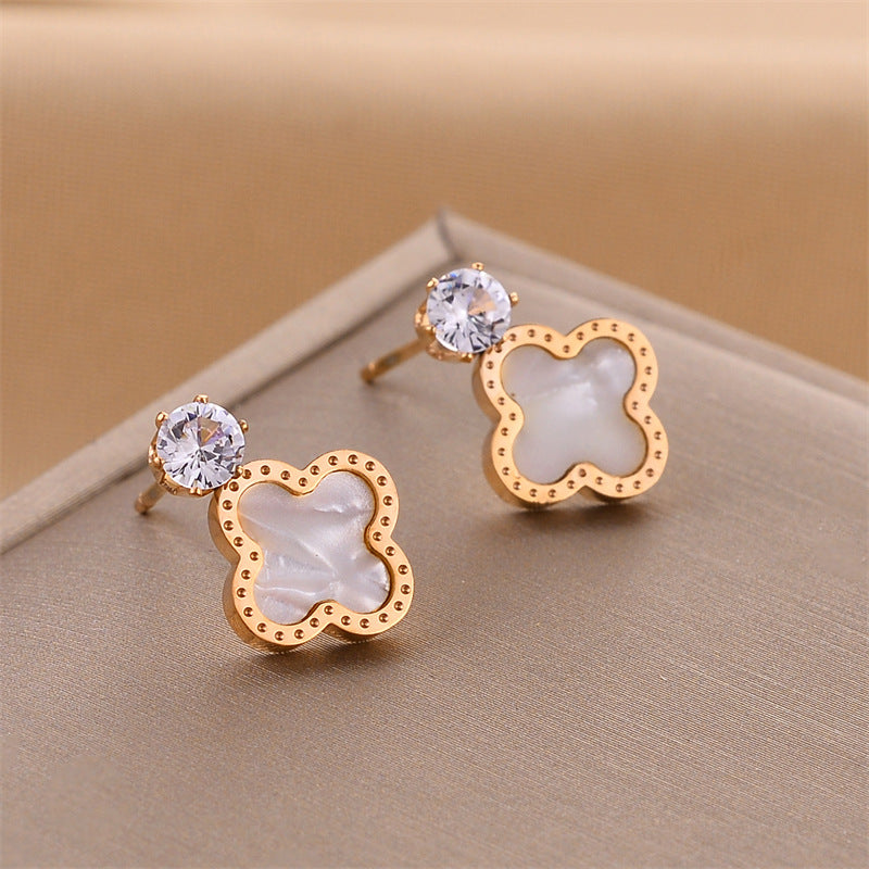 Øredobber Dame 18K gullbelagt - Utsøkt Firkløver Design