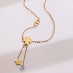 Ankelsmykke Dame 18K gullbelagt - Dusk Stjerne Firkløver Design Only