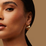 Smykkesett Dame 18K gullbelagt - Rund med Tekstur Design Halskjede Øredobber Ring