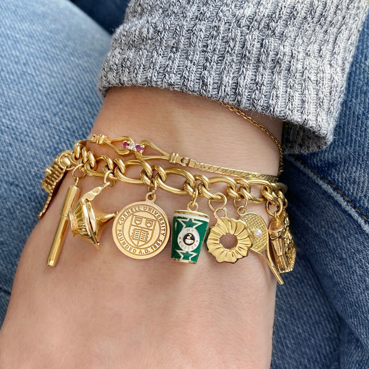 18K Gullbelagt Halskjede med Lite Anheng - Vakuumbelegg