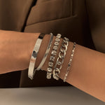 Armbånd Dame 18K Gullbelagt - Retro Trend Slangebein Kjede Diamant