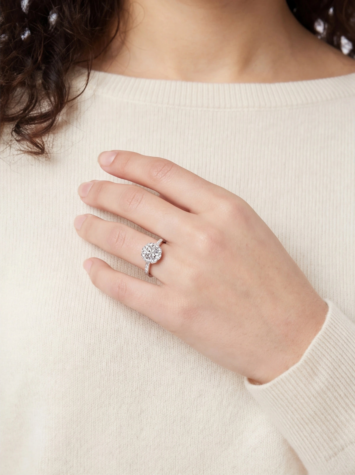 Moissanite Solsikke Ring Dame S925 Sølv | Blomst Lett Luksus