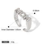 Halskjede og Ring Sett Dame 18K gullbelagt - MOM Hjerte Design med Zirkon Style E-Ring-25-S