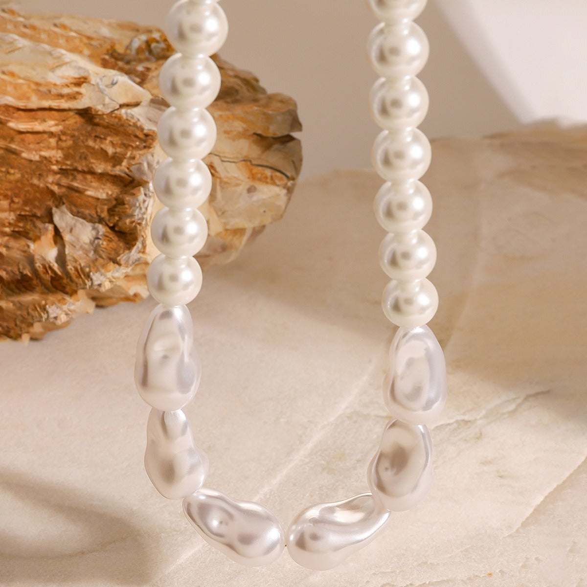 Halskjede Dame 18K gullbelagt- Perle Beaded Design Trendy