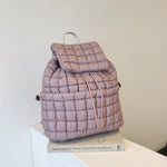 Vattert Pufferryggsekk for Kvinner - Dark Purple / 35x34x13 - Ryggsekk