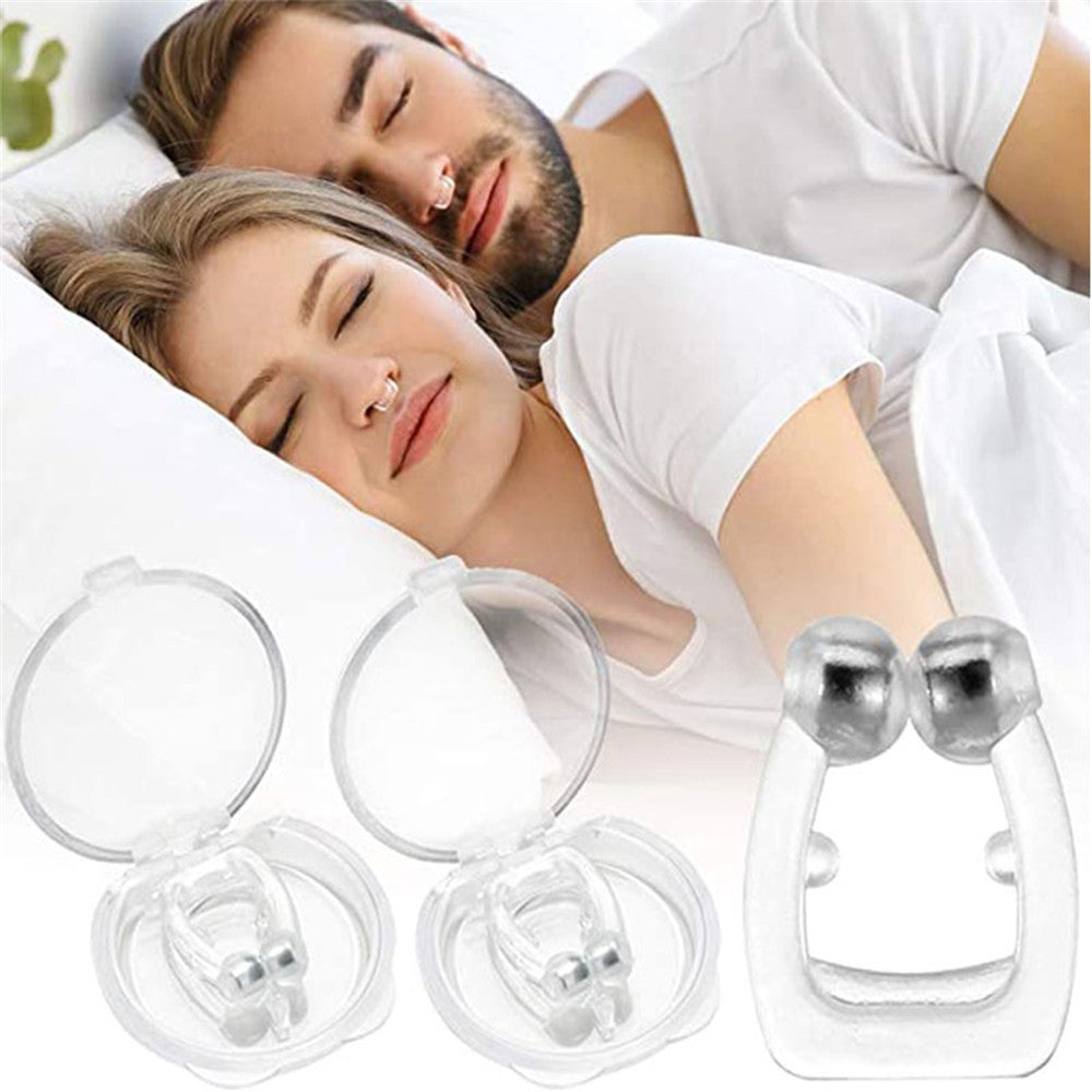 Silicone Magnetic Anti Snore Stop Snoring Nose Clip Sleep Tray Sleeping Aid Apnea Guard Night Device - Trendyglobal 