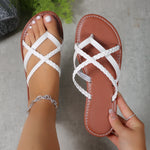 Kryssvevd sandaler, Flip Flops, Slides for dame - Trendyglobal 