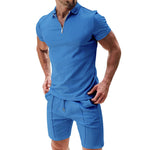 Sommersett Herre med Skjorte og Shorts Light Blue