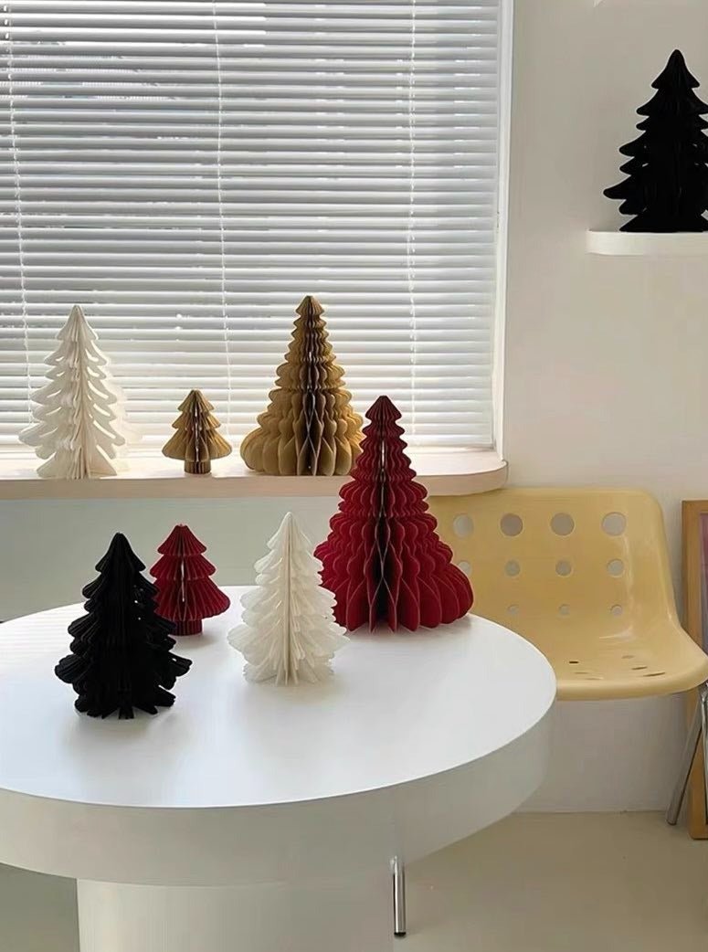 Foldable Accordion Christmas Tree Set of 2Pcs - Decoration for Table Shelf & Window - Trendyglobal 