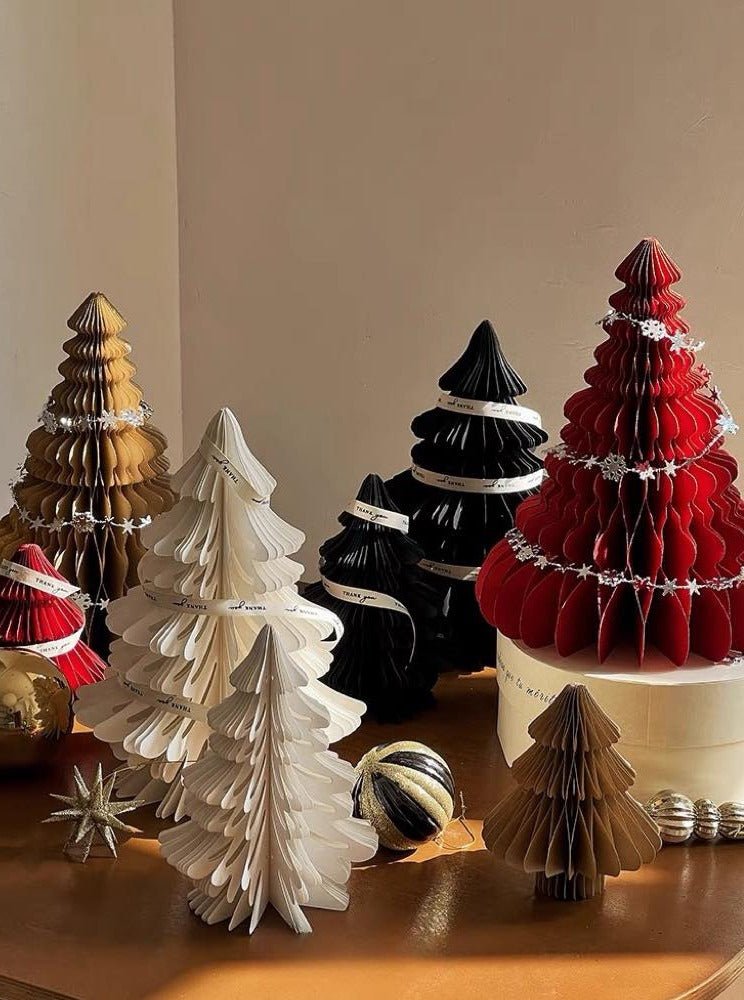 Foldable Accordion Christmas Tree Set of 2Pcs - Decoration for Table Shelf & Window - Trendyglobal 