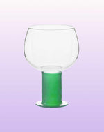 Handblown Whimsical Ecletic Chubby Coloured Wine Glasses Set Of 2 Pcs