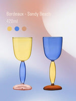 Handblown Colored Burgundy / Bordeaux Wine Glasses Set ( 2 Pcs, $19.9 / Each )