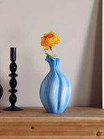 Håndlaget Fransk Stil Gradient Blå Keramikk Vase – Unik Blomsterpotte